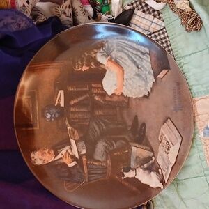 1983 Knowles "The Storyteller" Norman Rockwell 8.5" Collectors Plate COA